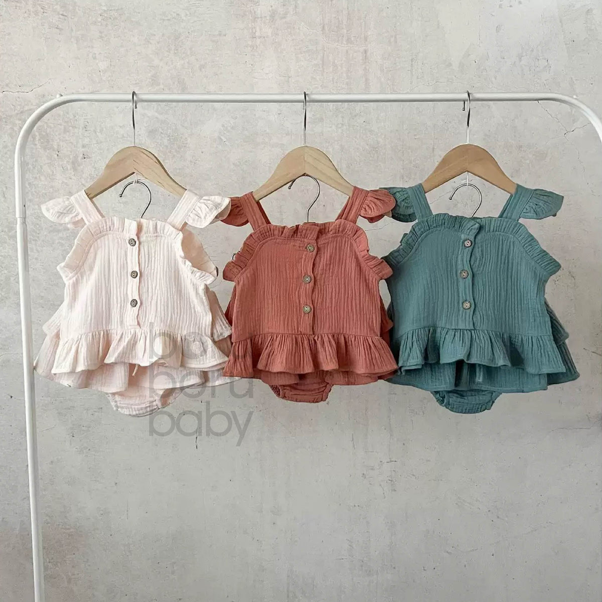 KARIN Shirt Set - Kaos Celana Bayi Perempuan - Baju Tangan Kutung Anak Perempuan