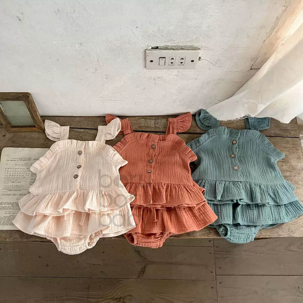 KARIN Shirt Set - Kaos Celana Bayi Perempuan - Baju Tangan Kutung Anak Perempuan