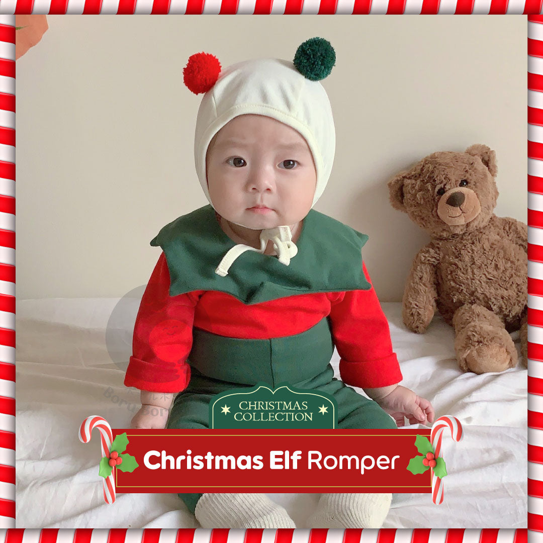 Baju bayi natal - Christmas Elf romper - kostum natal bayi