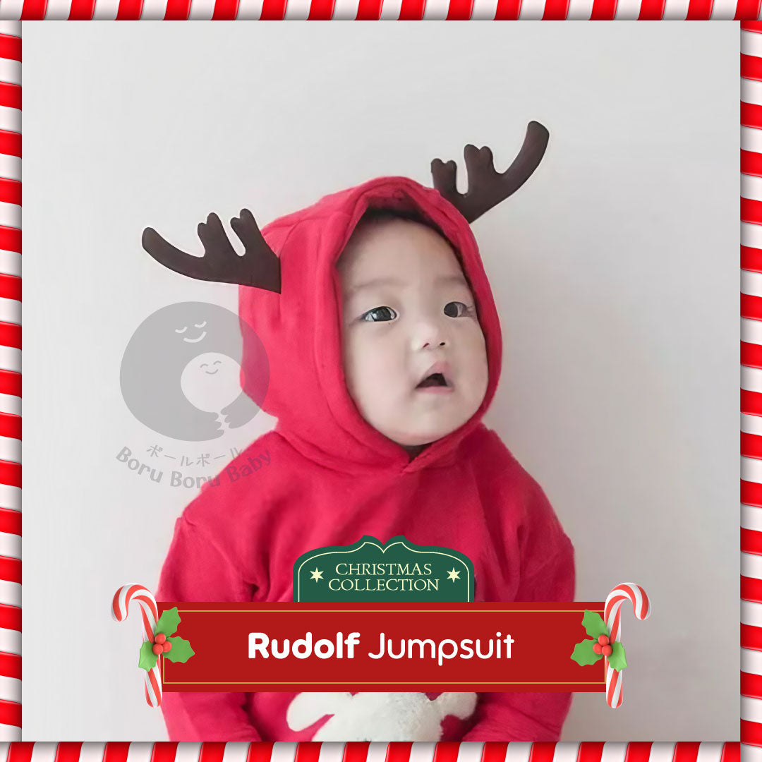 Baju bayi natal - Red Rudolf Christmas - kostum natal bayi