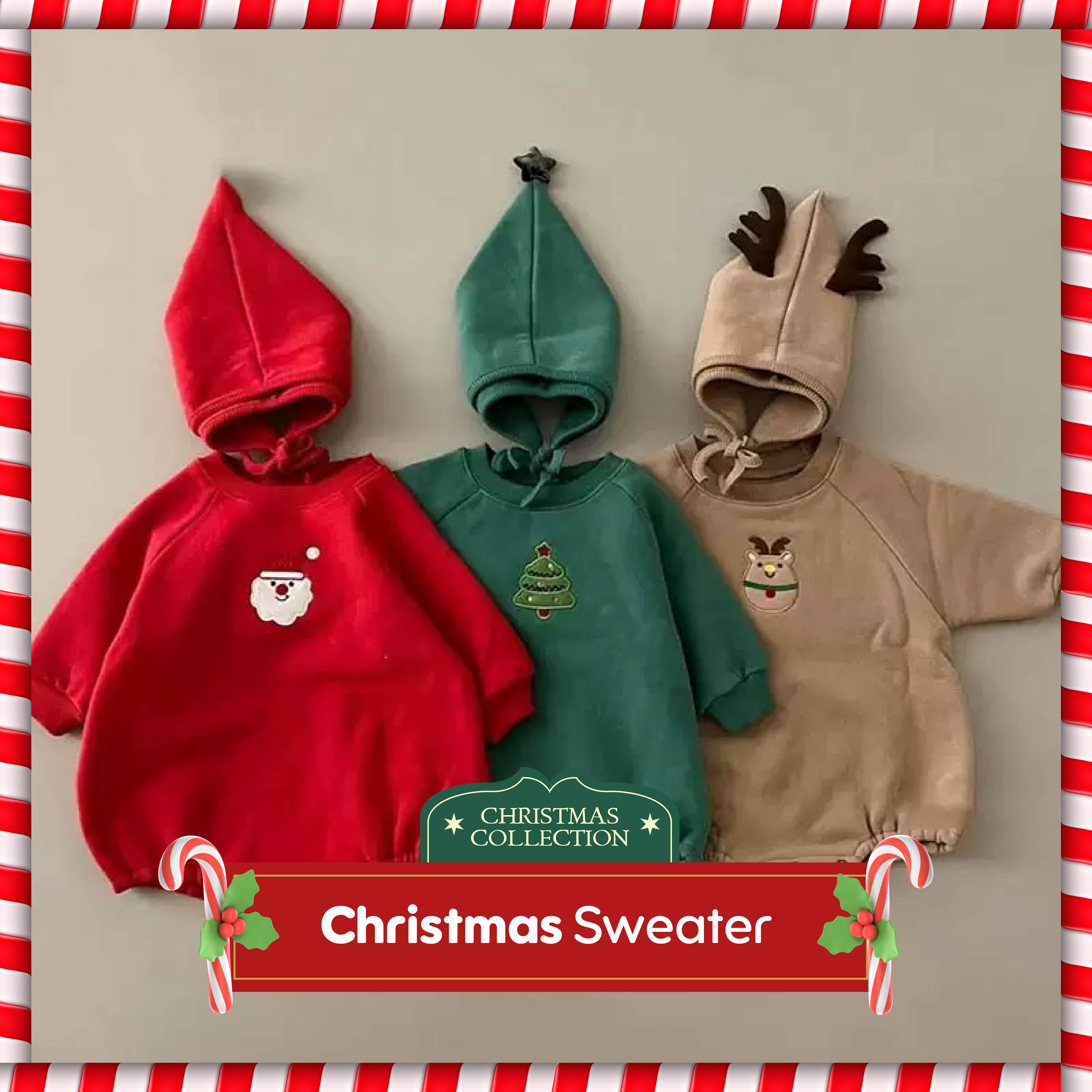 Baju bayi natal - Rudolf Sweater - kostum natal bayi