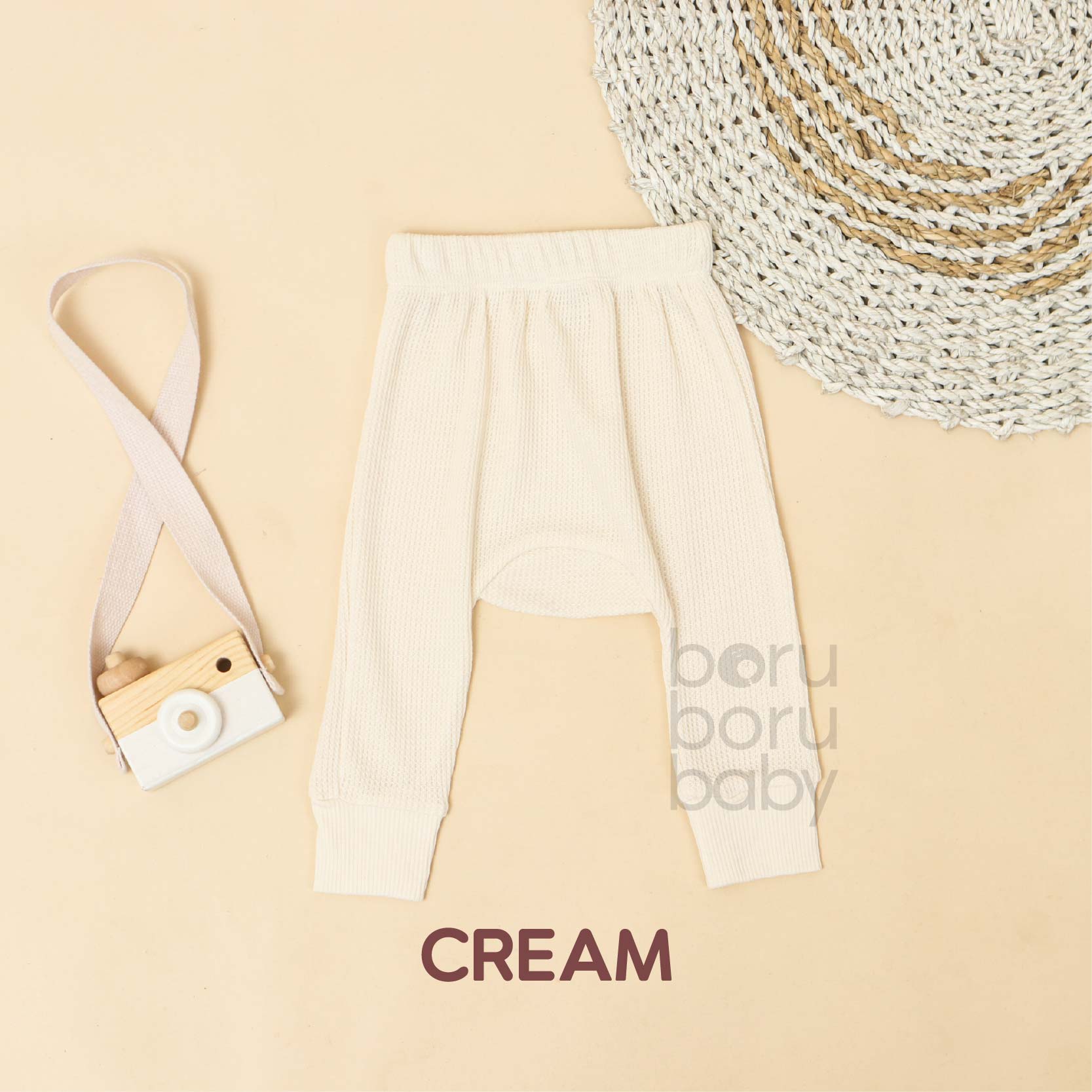 Legging Waffle Unisex - Celana Bayi Newborn - Celana Waffle Stretch Newborn
