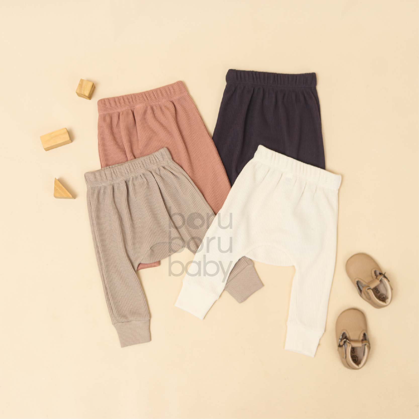 Legging Waffle Unisex - Celana Bayi Newborn - Celana Waffle Stretch Newborn