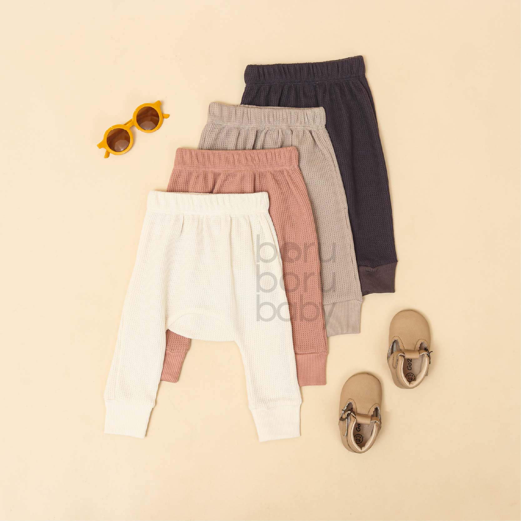 Legging Waffle Unisex - Celana Bayi Newborn - Celana Waffle Stretch Newborn