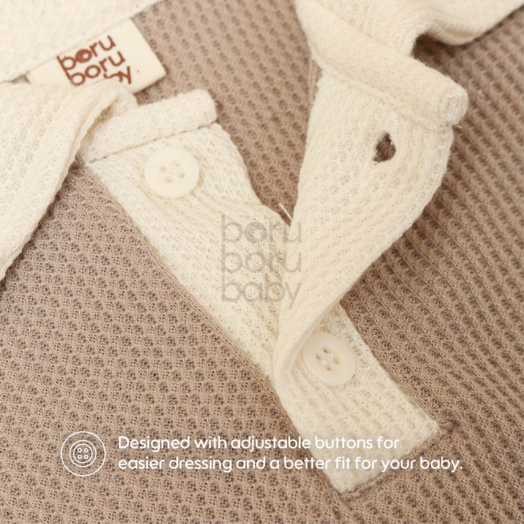Polo Set Waffle Unisex - Baju Celana Bayi Waffle - Paket Kemeja celana anak