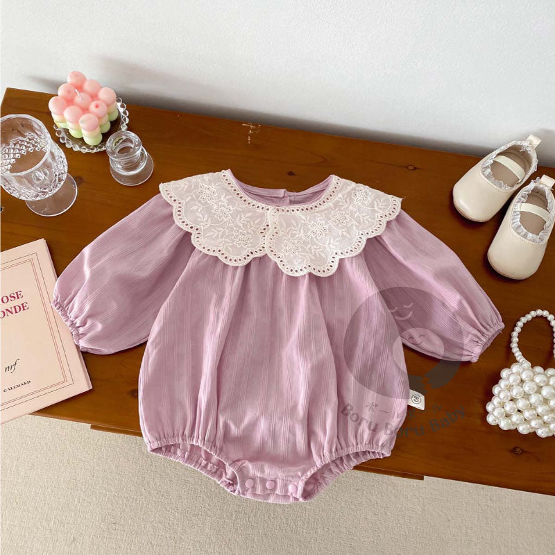 Coraline Baby Girl Romper - Baju Bayi Korean Style - Dress Anak Pink Coral