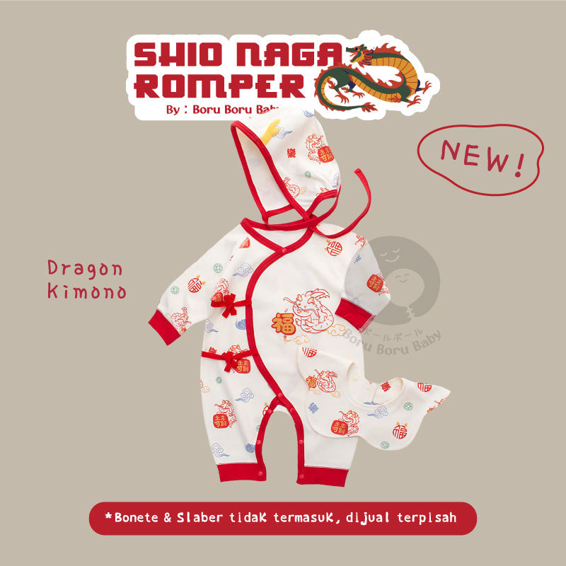 Little Dragon Kimono Romper - Motif Naga Cheongsam