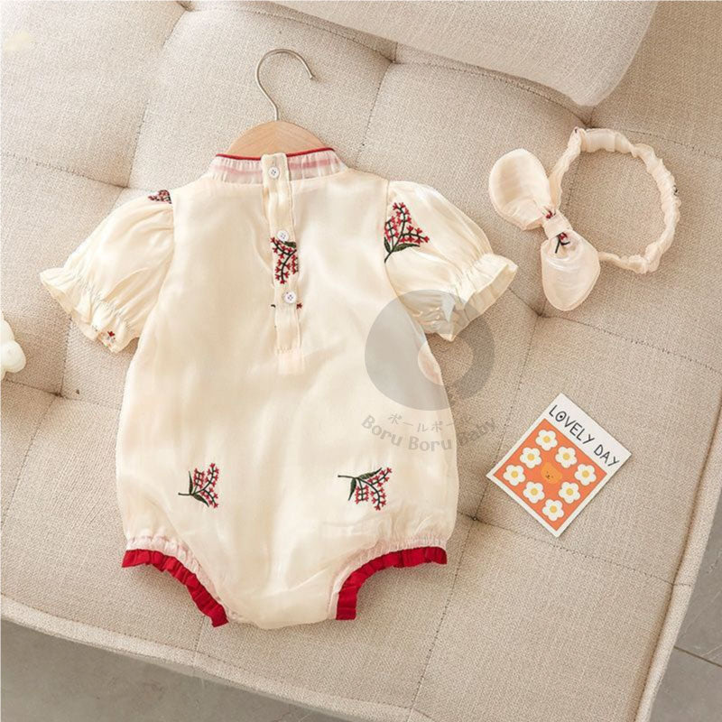 Baju bayi Imlek - Little Cherry Romper - Kimono Chinese New Year - Baju Sinchia