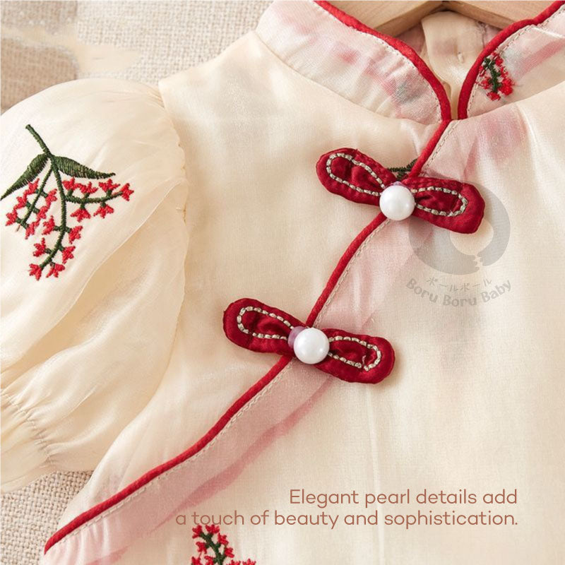 Baju bayi Imlek - Little Cherry Romper - Kimono Chinese New Year - Baju Sinchia