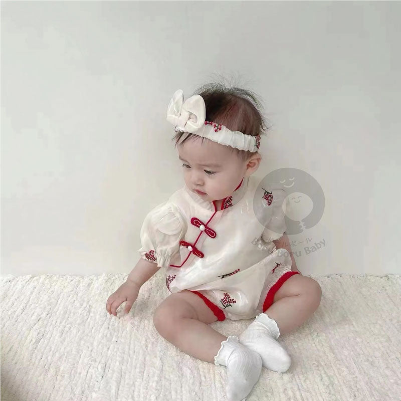 Baju bayi Imlek - Little Cherry Romper - Kimono Chinese New Year - Baju Sinchia