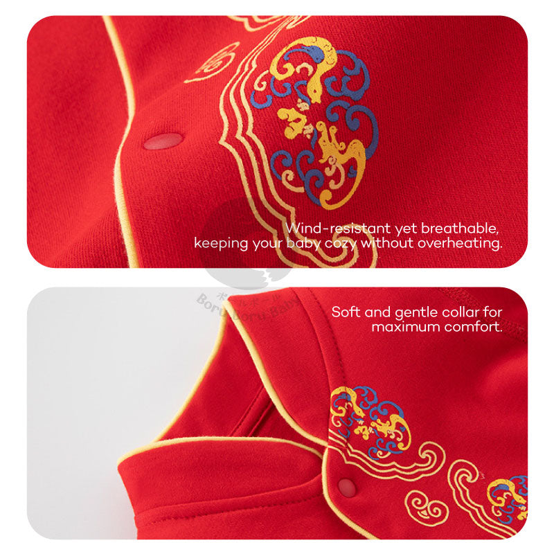 Baju bayi Imlek - Red Cheongsam Jumper - Kimono Chinese New Year - Baju Sinchia