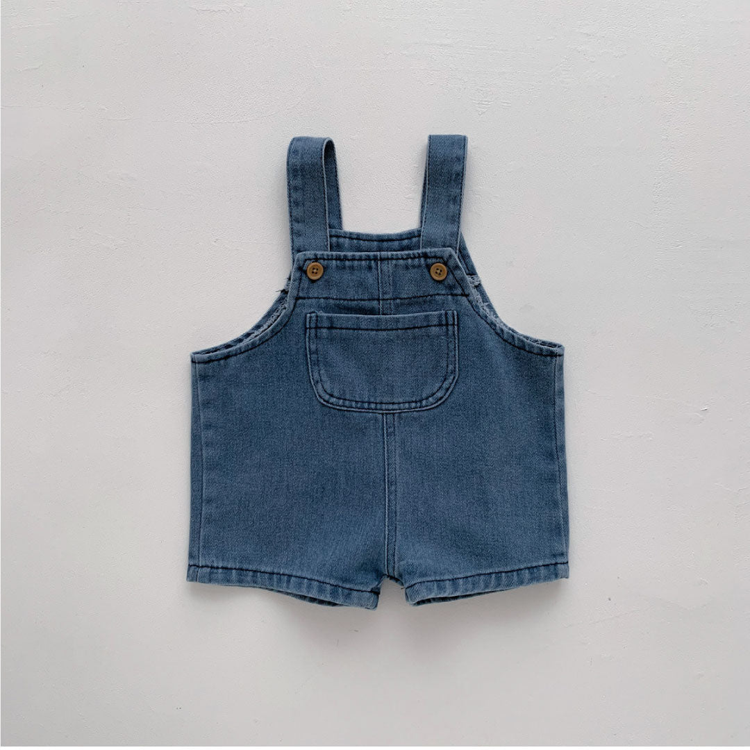 Baby Denim Jumpsuit Set - Kaos Denim Jumpsuit Bayi - Basic Tshirt Rompi Jeans