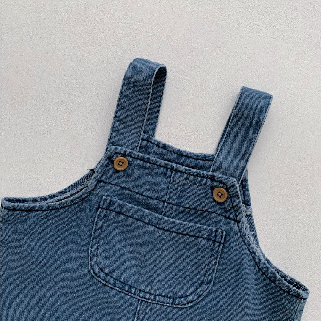 Baby Denim Jumpsuit Set - Kaos Denim Jumpsuit Bayi - Basic Tshirt Rompi Jeans