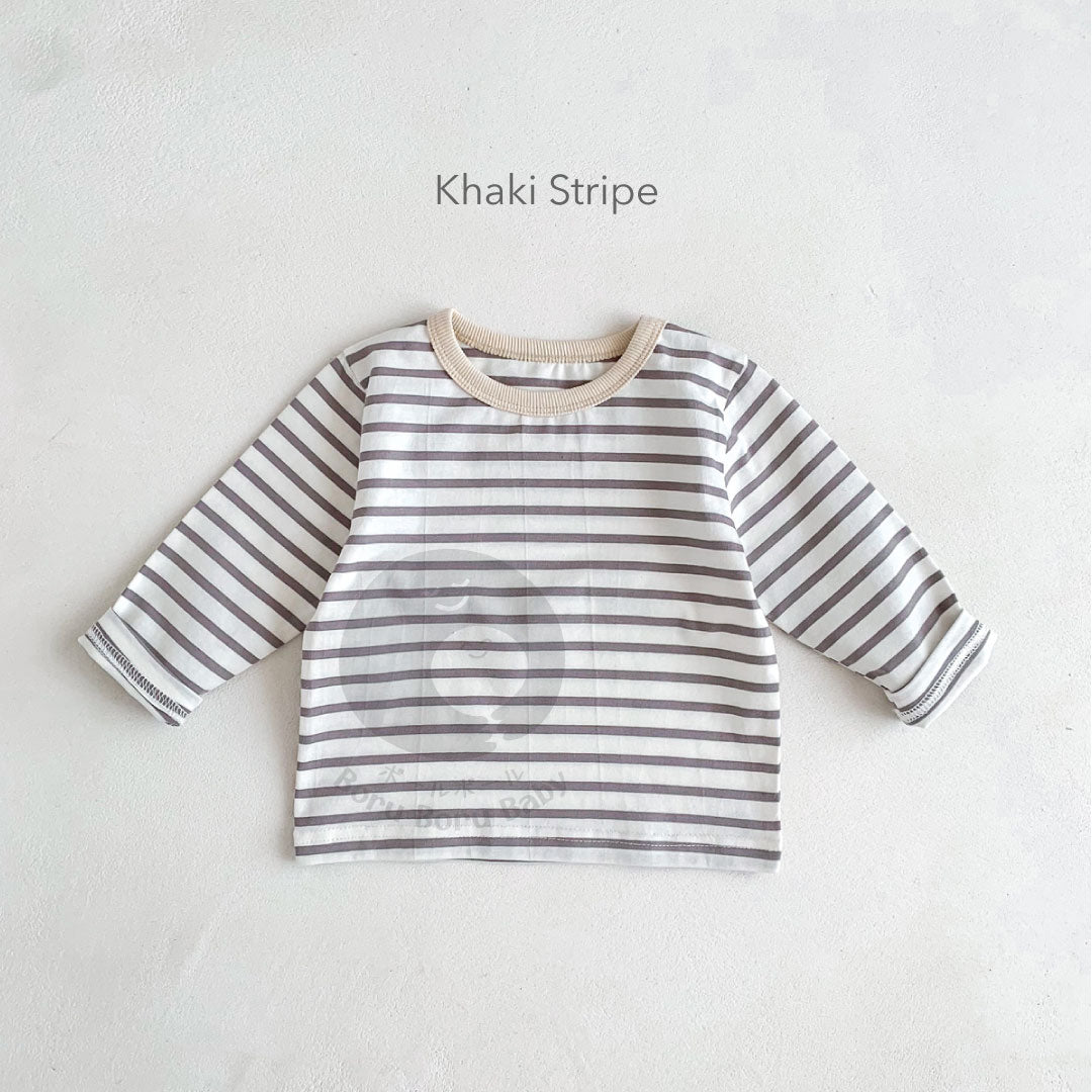 Baby Strip Shirt - Kaos Tangan Panjang Polos Stripe Bayi - Tshirt Long Sleeve Pattern Garis Mix Match