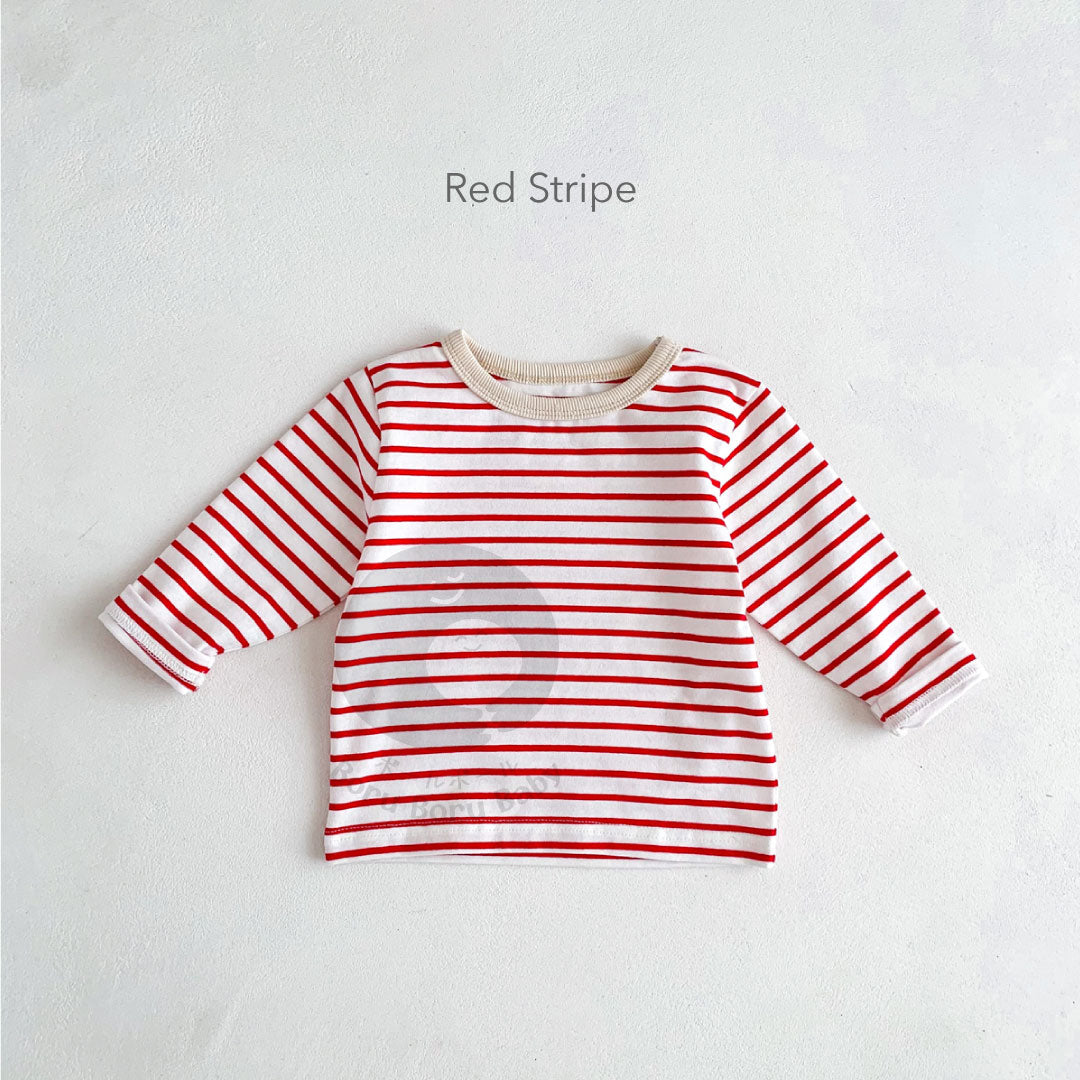 Baby Strip Shirt - Kaos Tangan Panjang Polos Stripe Bayi - Tshirt Long Sleeve Pattern Garis Mix Match