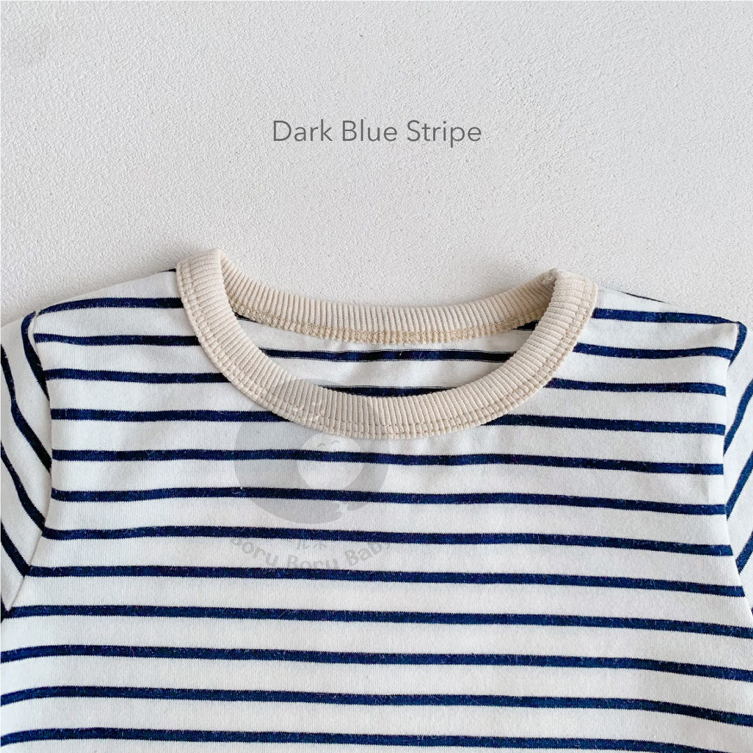 Baby Strip Shirt - Kaos Tangan Panjang Polos Stripe Bayi - Tshirt Long Sleeve Pattern Garis Mix Match