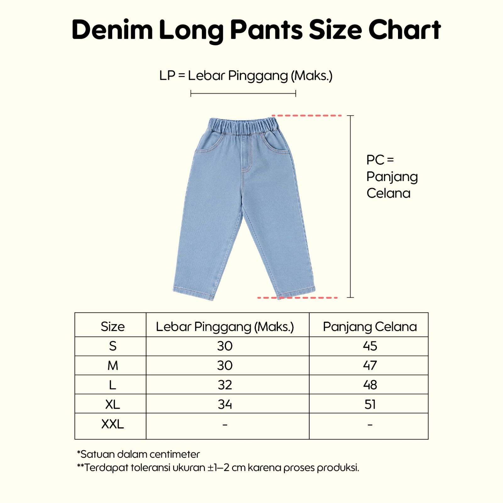 Unisex Denim Long Pants