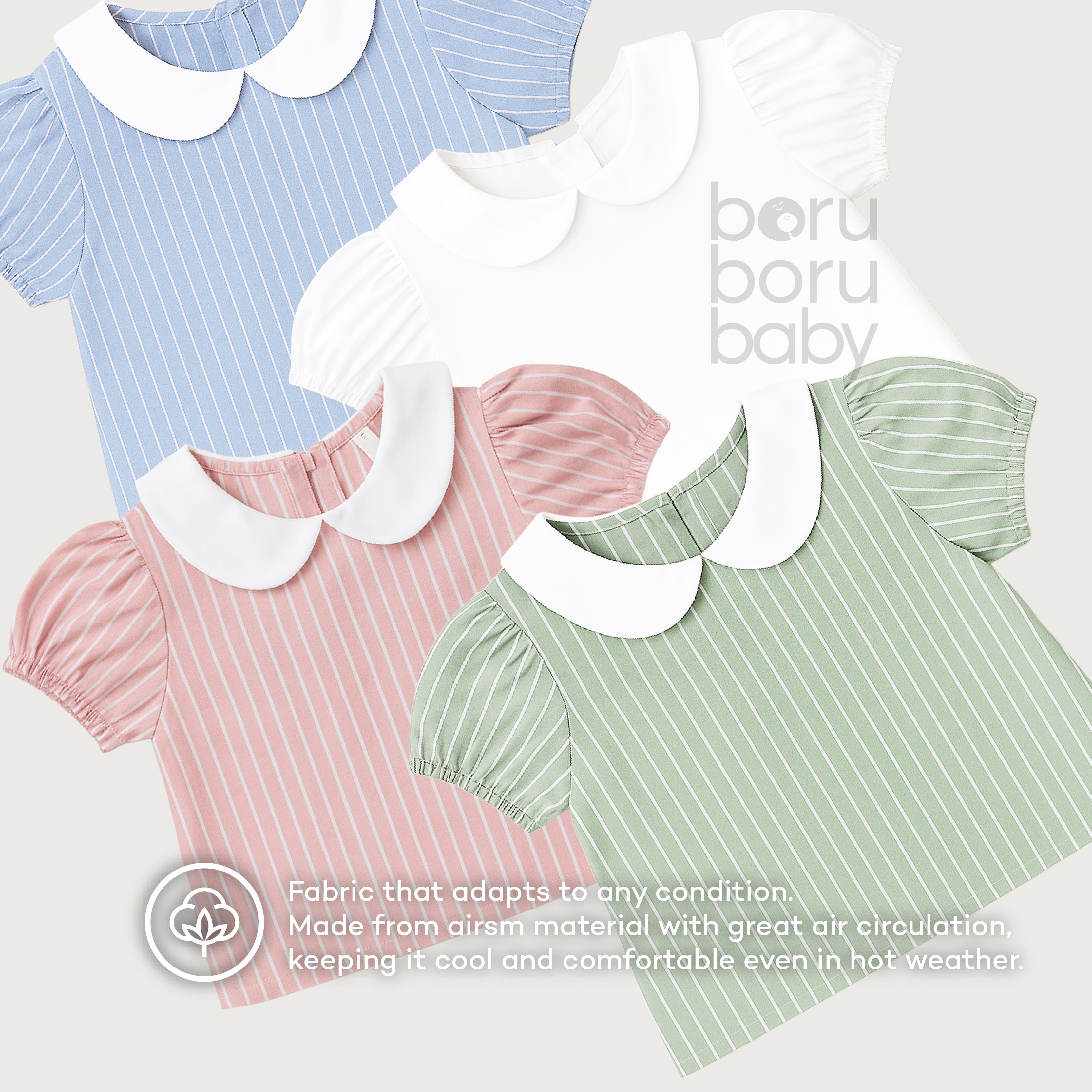 Aiko Blouse Baby Girl - Kemeja Blus Bayi Perempuan - Blouse Anak Kerah Bulat