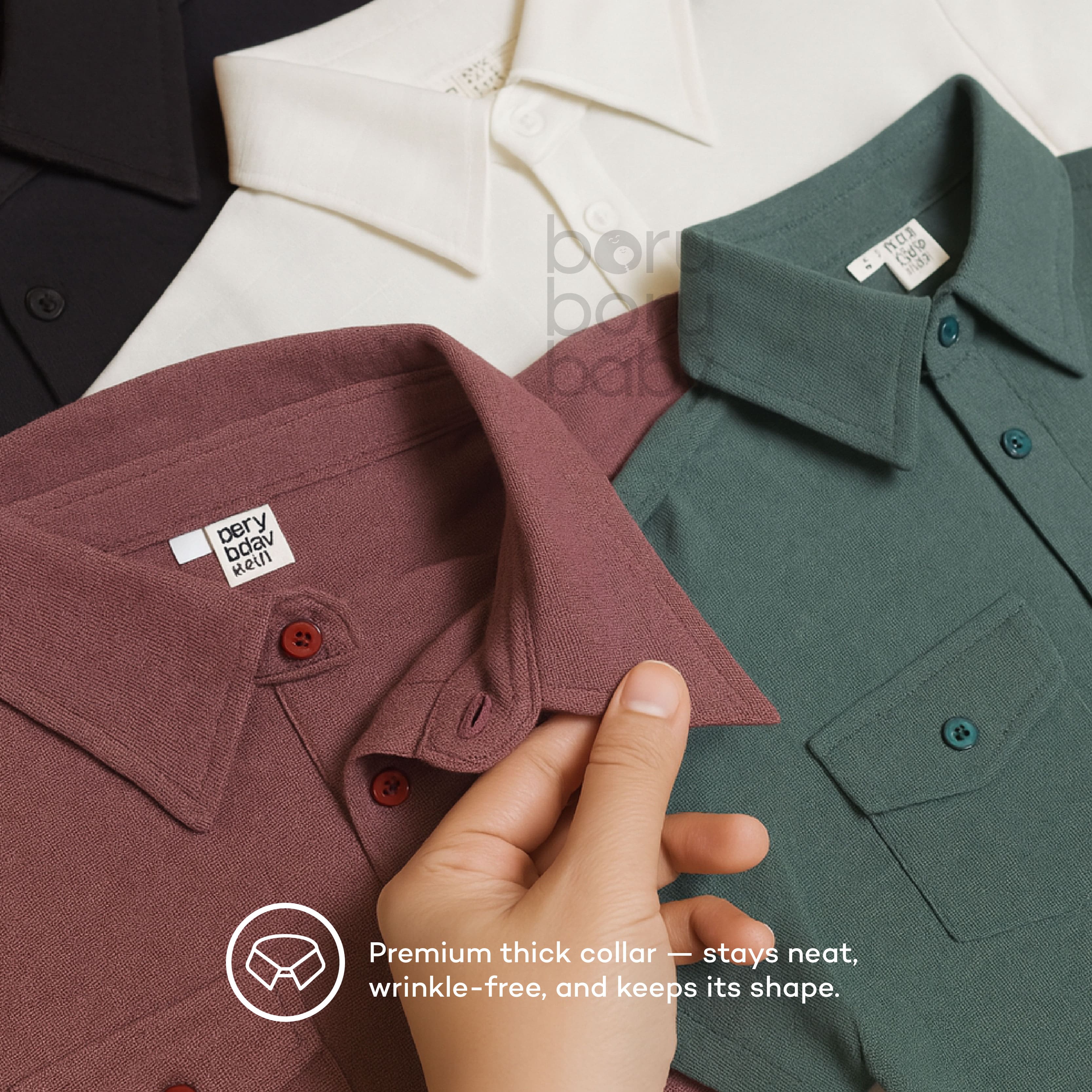 Boxy Linen Work Shirt - Kemeja boxy bayi & anak - Kemeja oversize