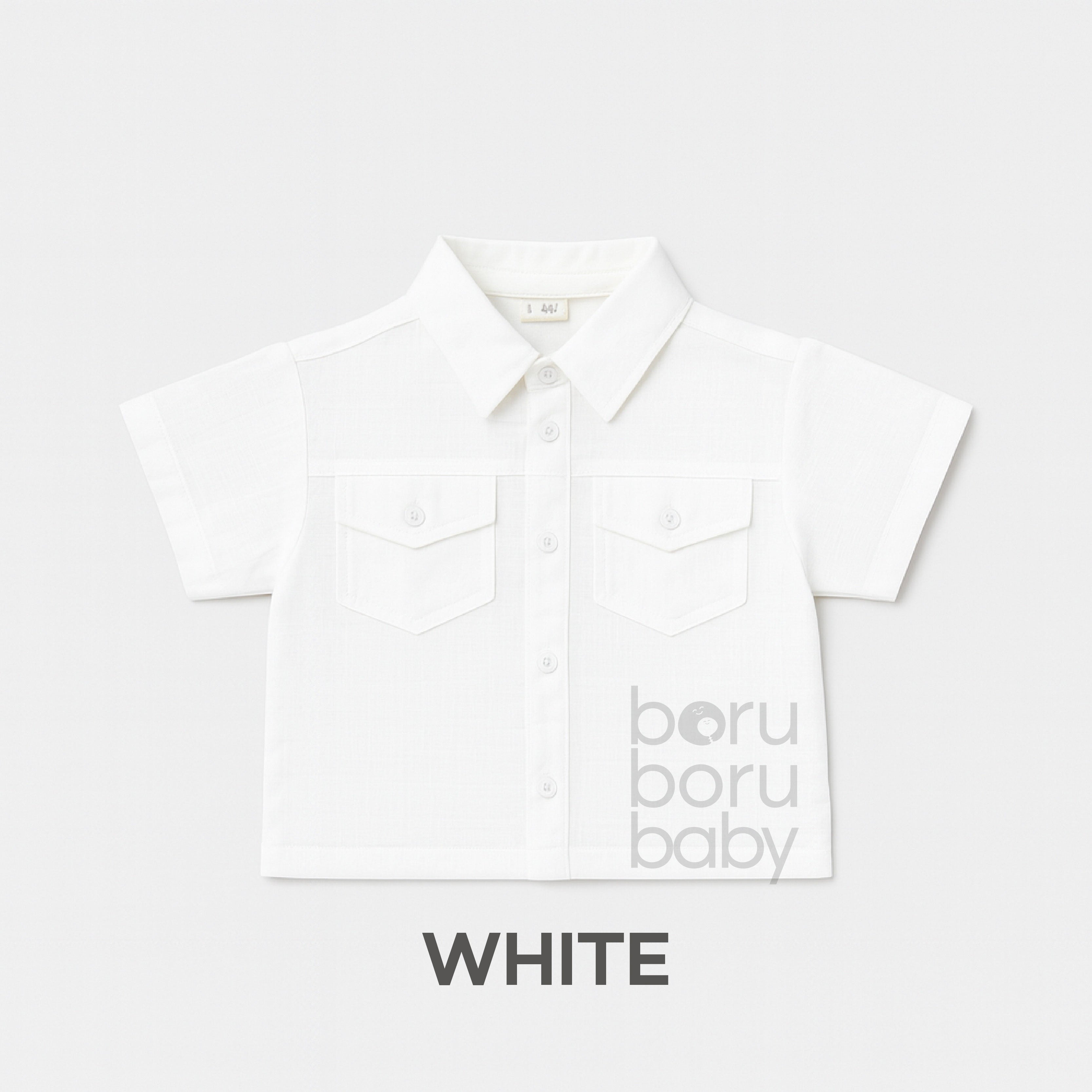 Boxy Linen Work Shirt - Kemeja boxy bayi & anak - Kemeja oversize
