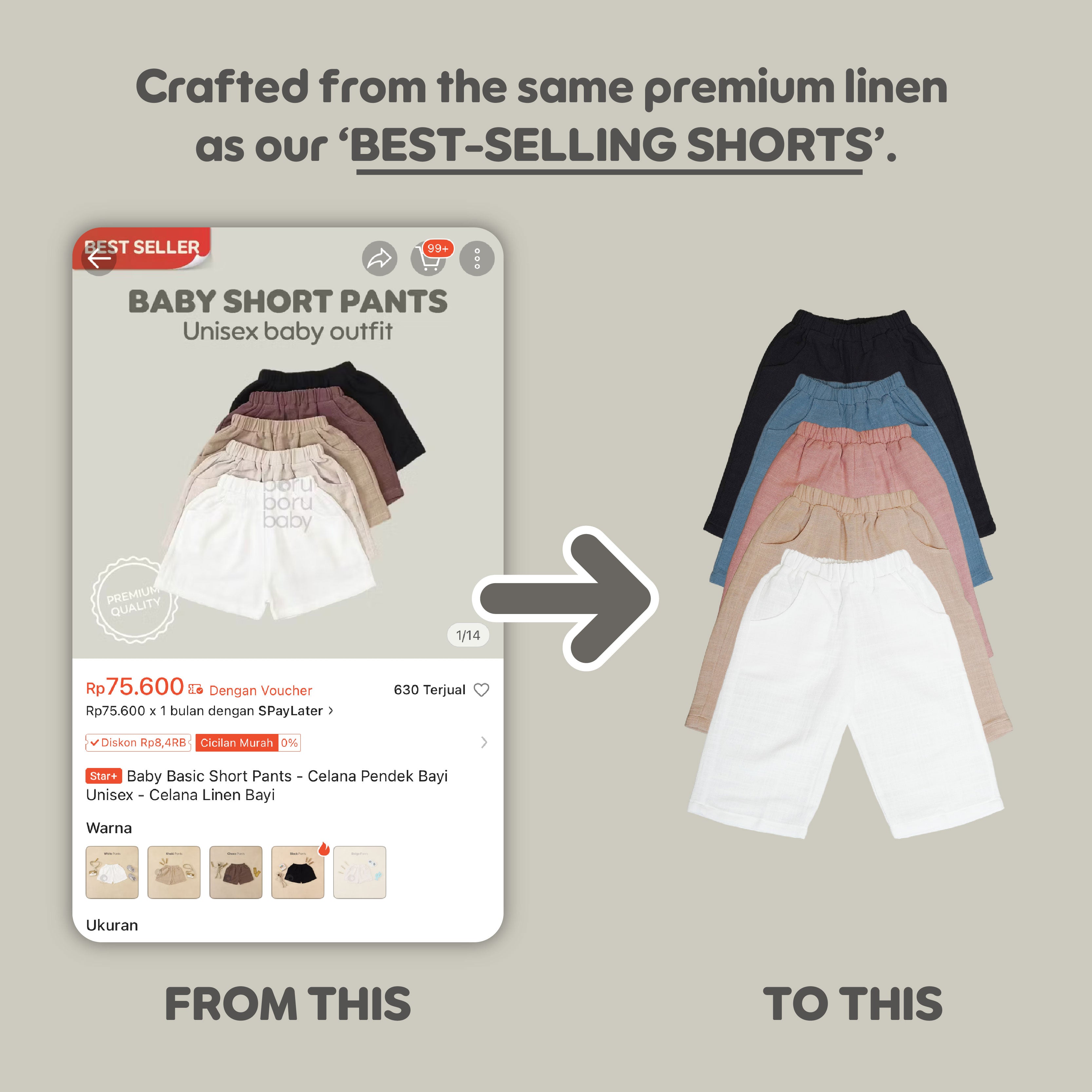 Basic Linen Long Pants - Celana panjang linen bayi & anak - Celana kulot unisex