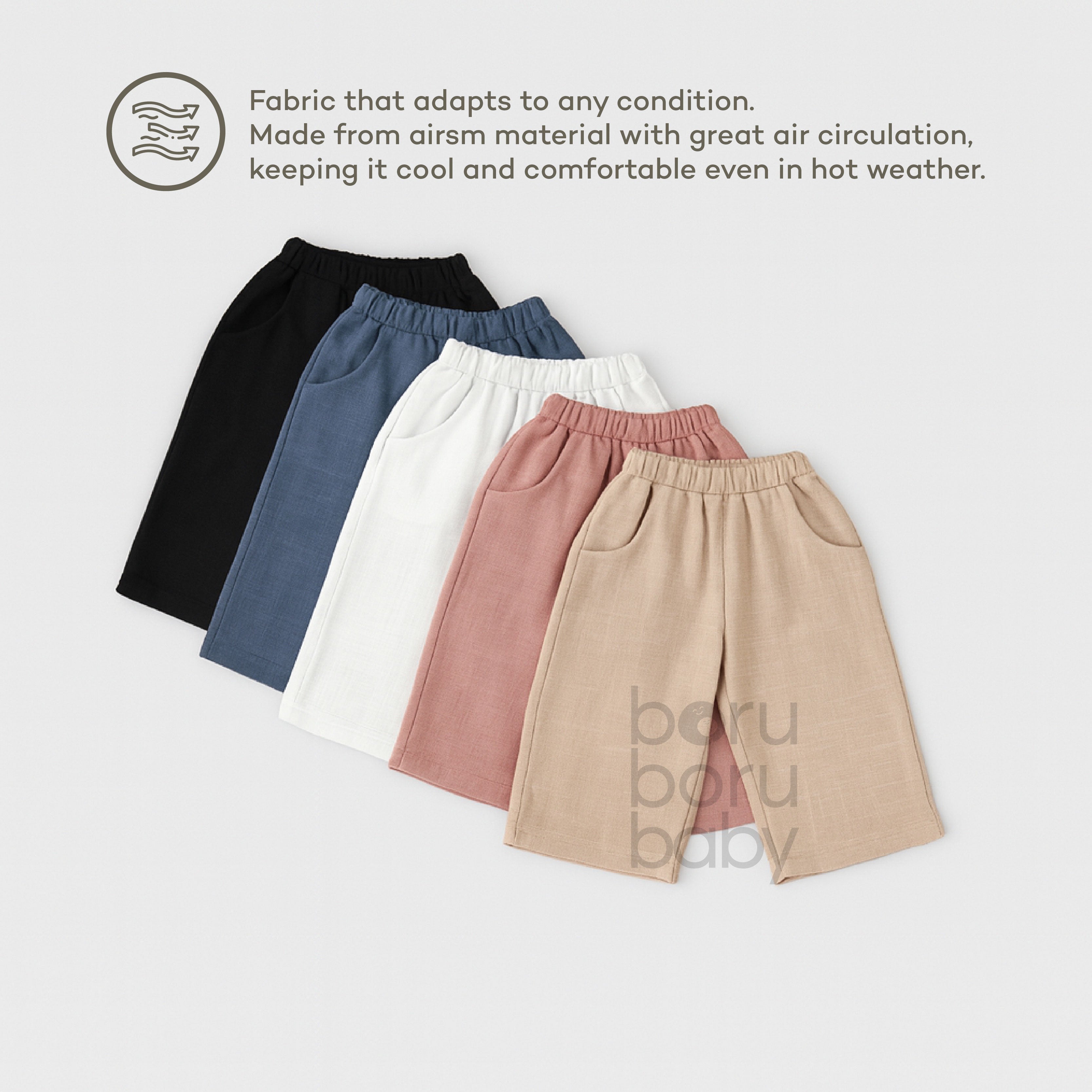 Basic Linen Long Pants - Celana panjang linen bayi & anak - Celana kulot unisex