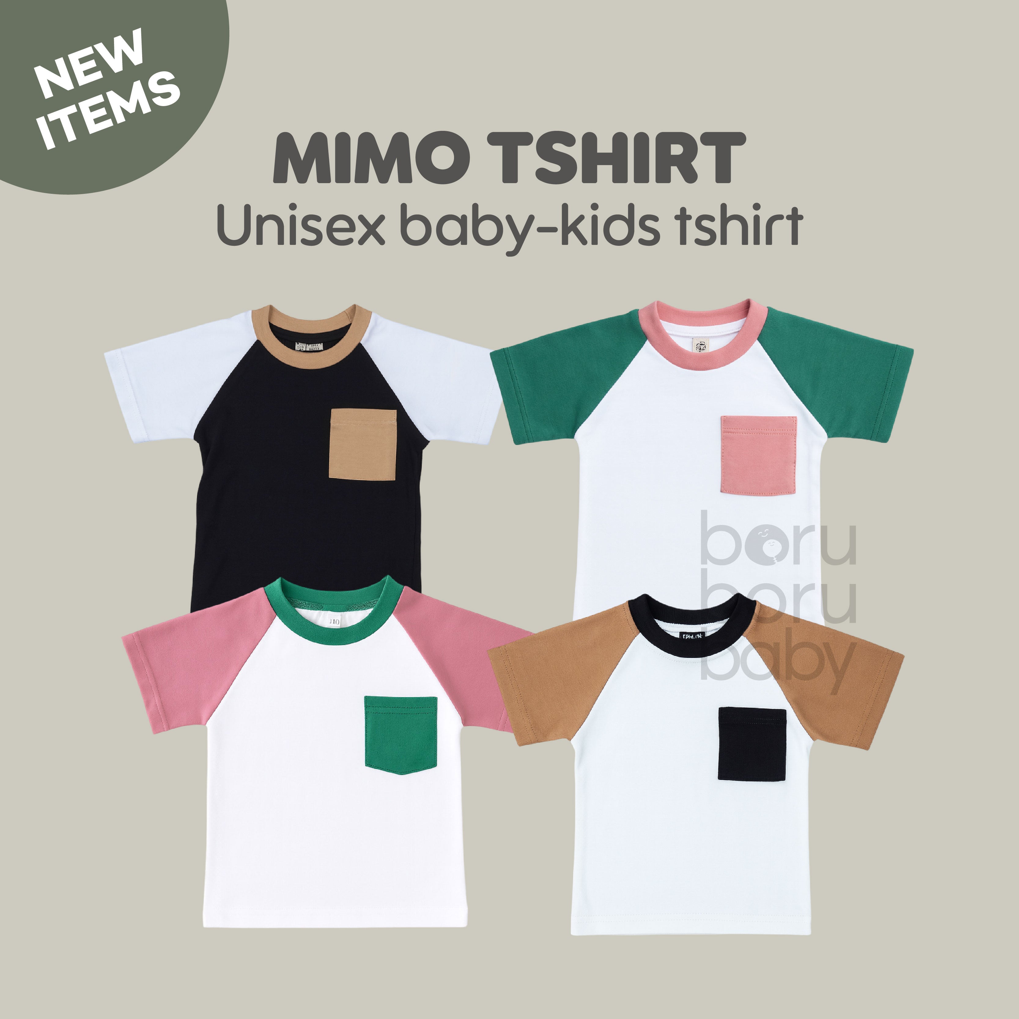 Mimo Raglan Tshirt - Kaos kombinasi basic bayi & anak - Oversize shirt