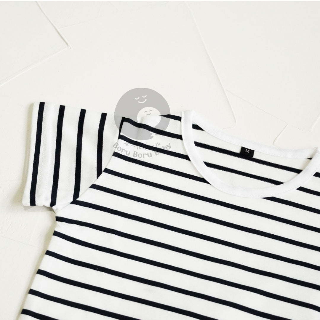 Baby Strip Shirt - Kaos Tangan Pendek Polos Stripe Bayi - Tshirt Short Sleeve Pattern Garis Mix Match