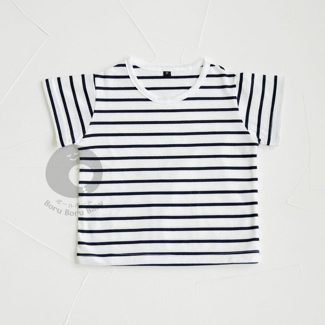 Baby Strip Shirt - Kaos Tangan Pendek Polos Stripe Bayi - Tshirt Short Sleeve Pattern Garis Mix Match