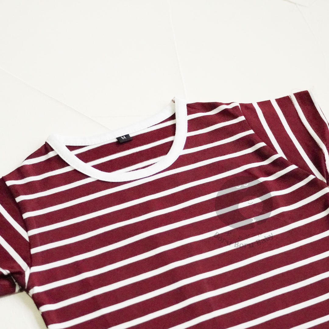 Baby Strip Shirt - Kaos Tangan Pendek Polos Stripe Bayi - Tshirt Short Sleeve Pattern Garis Mix Match