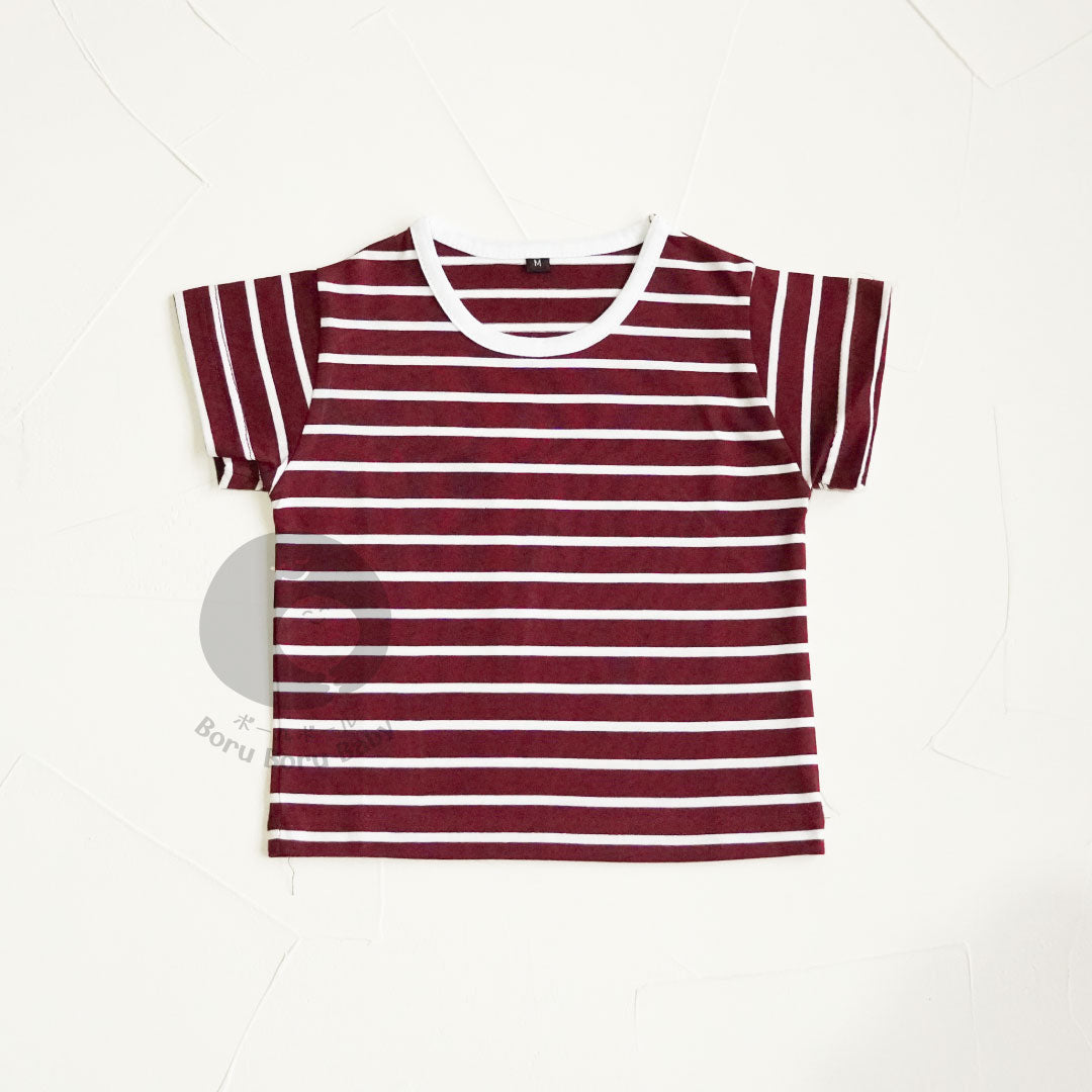 Baby Strip Shirt - Kaos Tangan Pendek Polos Stripe Bayi - Tshirt Short Sleeve Pattern Garis Mix Match