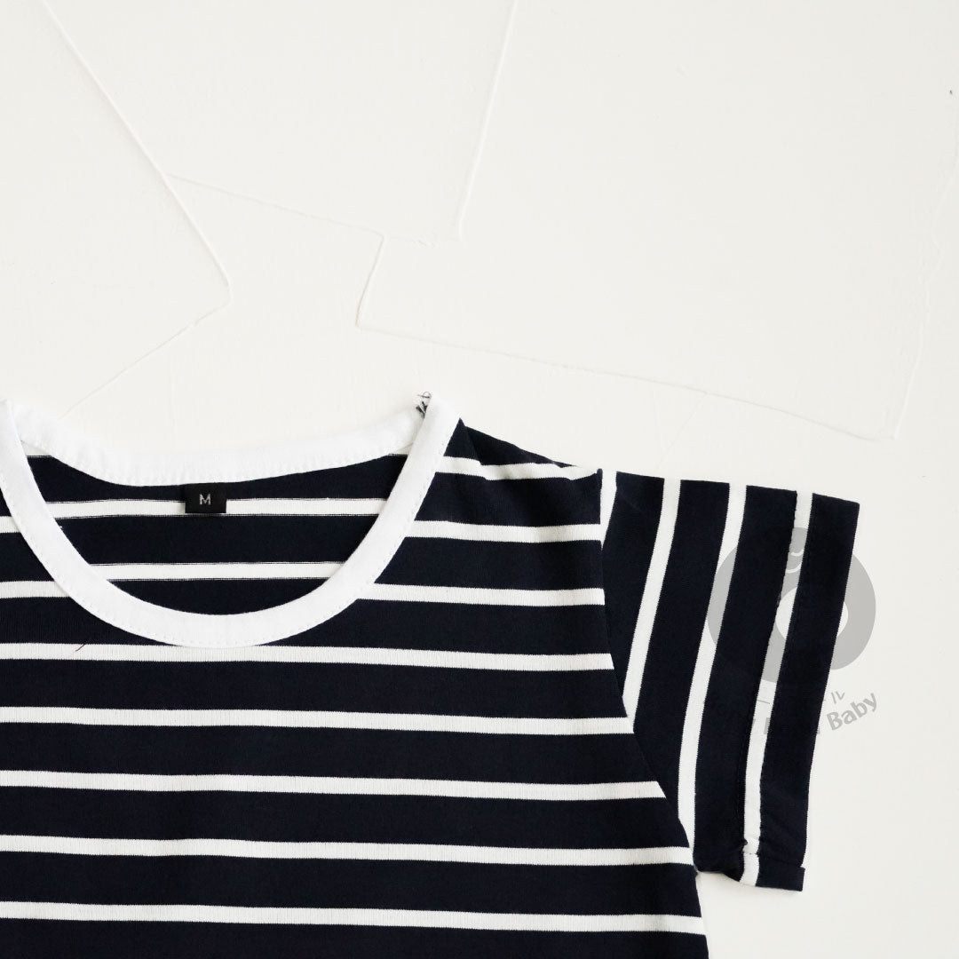 Baby Strip Shirt - Kaos Tangan Pendek Polos Stripe Bayi - Tshirt Short Sleeve Pattern Garis Mix Match