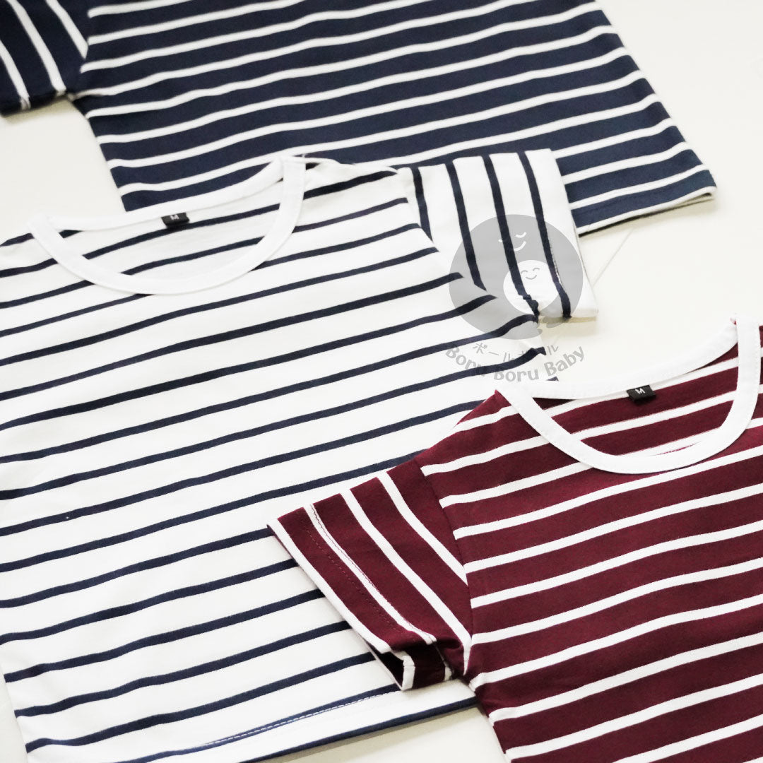 Baby Strip Shirt - Kaos Tangan Pendek Polos Stripe Bayi - Tshirt Short Sleeve Pattern Garis Mix Match