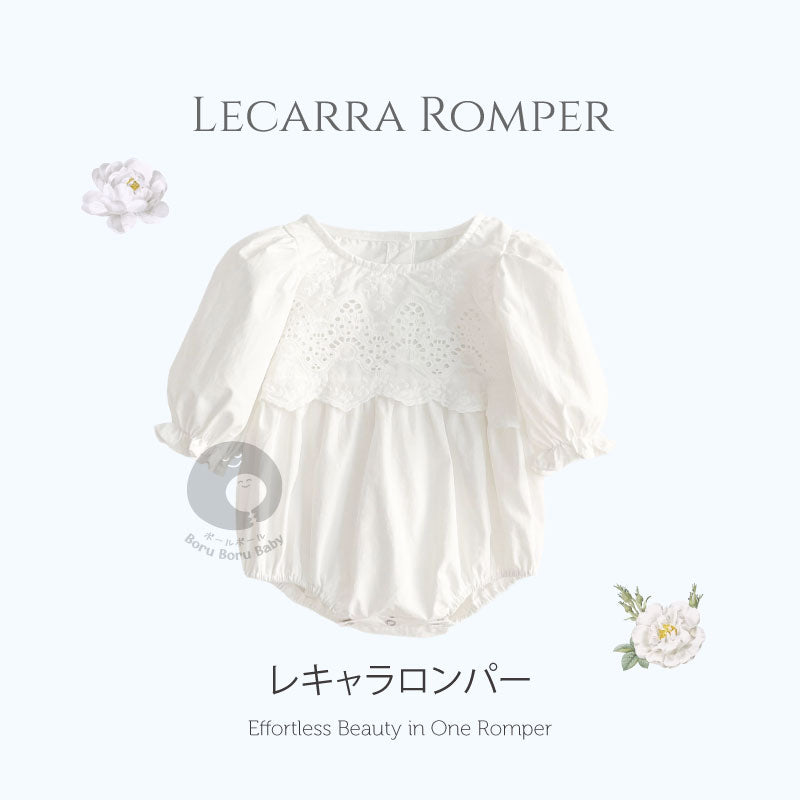 Lecarra Baby Girl White Romper - Baju Putih Bayi Baptis atau Aqiqah