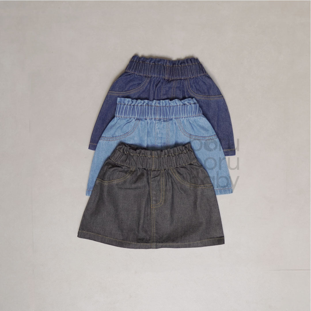 Rok Denim Bayi - Rok Celana Anak Perempuan - Baby Girl Denim Skirt