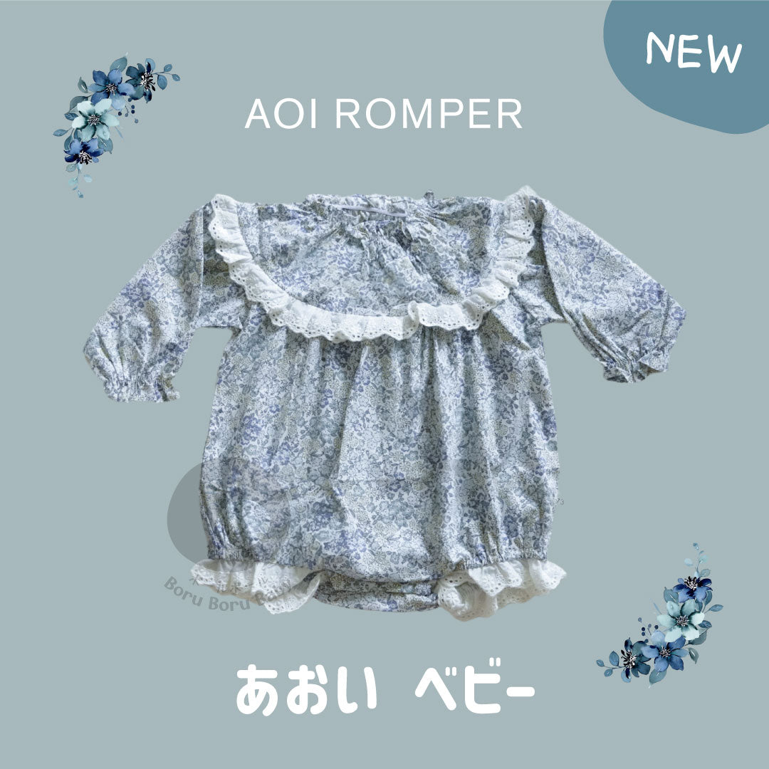 Aoi Romper - Dress Bayi Motif Bunga - Baju Anak Korean Japan Style