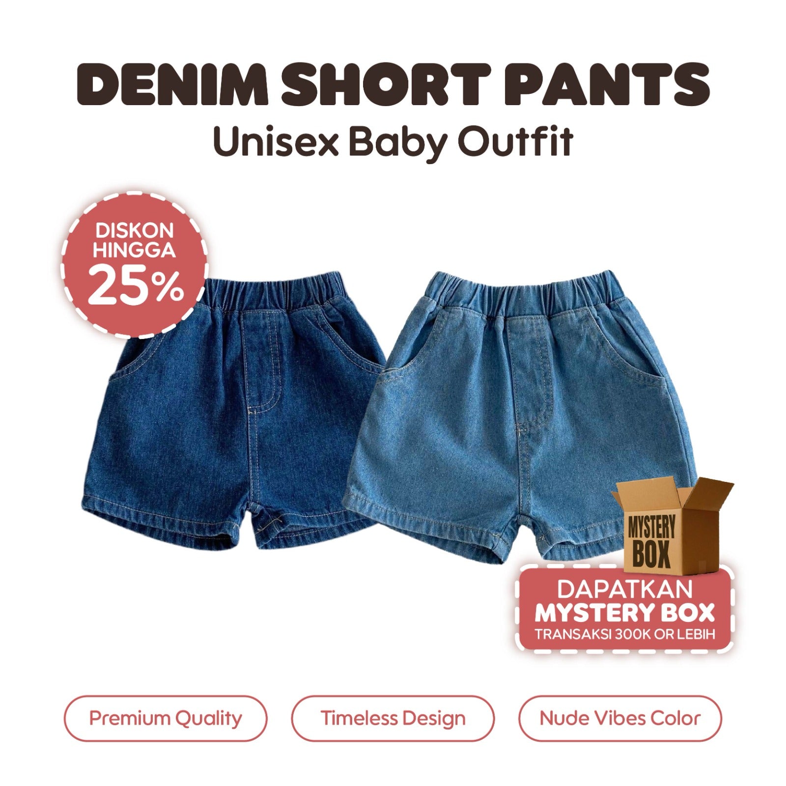 Baby Denim Short Pants - Celana Denim Jeans Bayi  - Celana Pendek Bayi