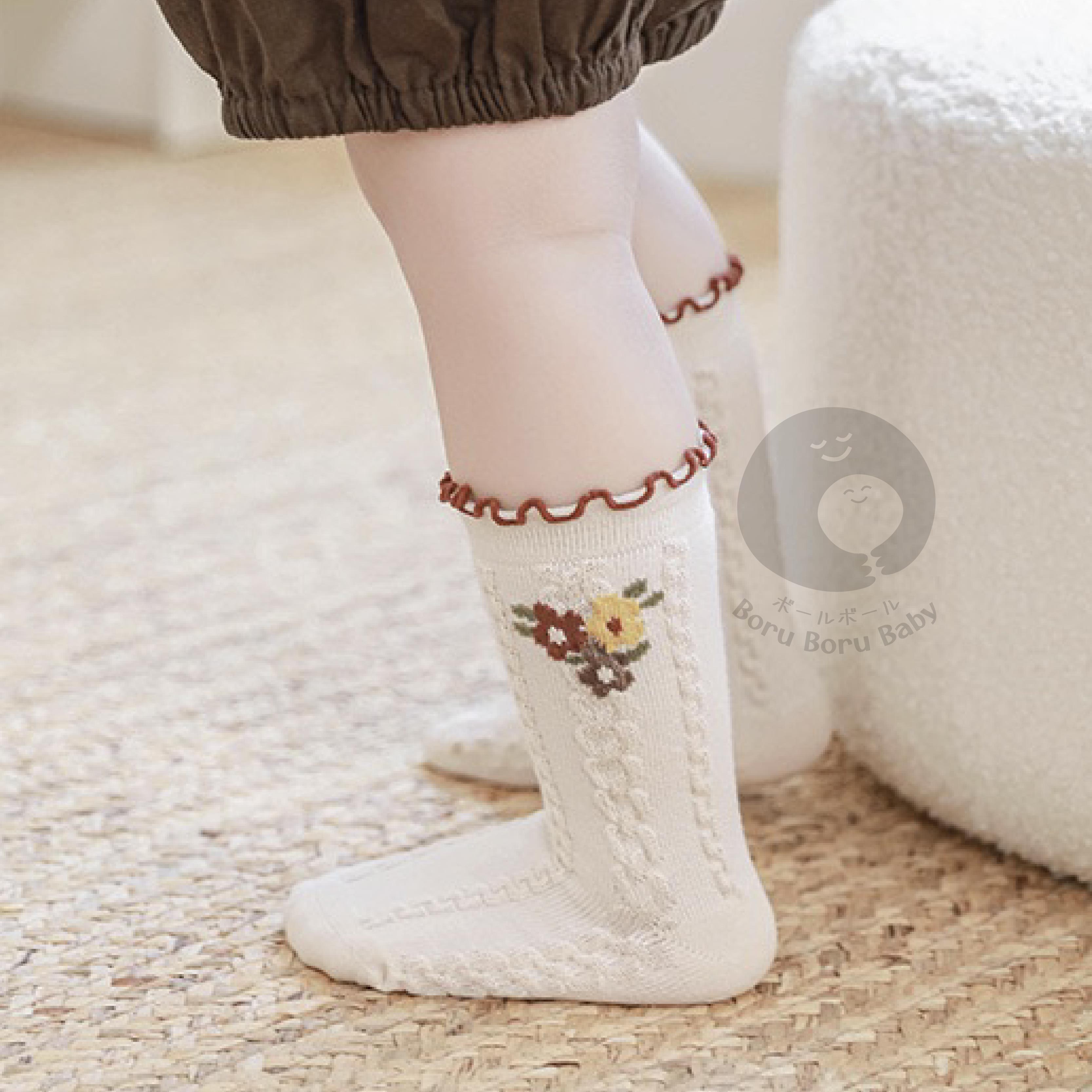 Nala Baby Socks - Kaos kaki motif bunga bayi perempuan - Baby Girl Socks