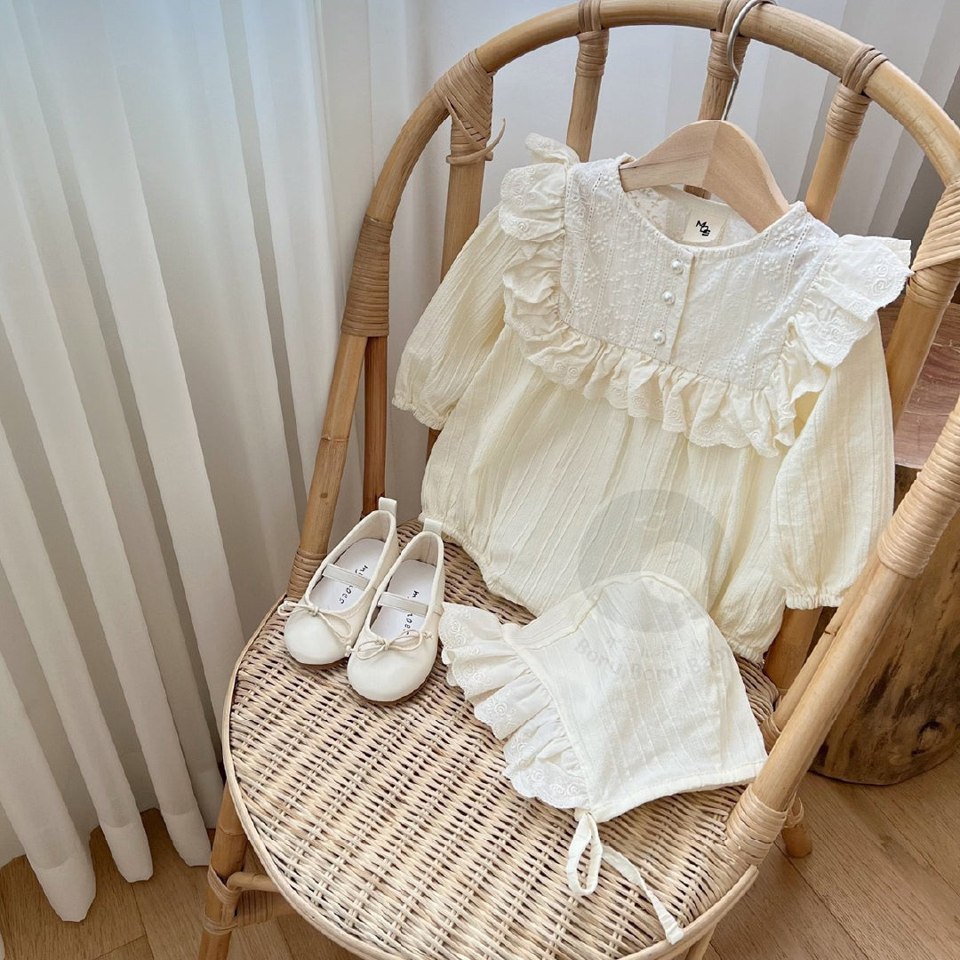 Naura Romper - White Dress Bayi - Baju Anak Korean Style