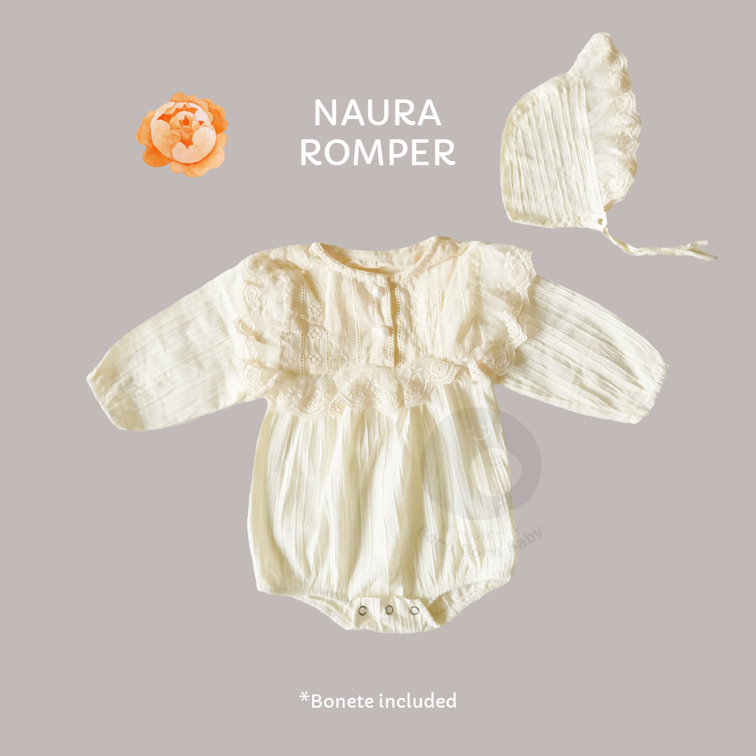 Naura Romper - White Dress Bayi - Baju Anak Korean Style