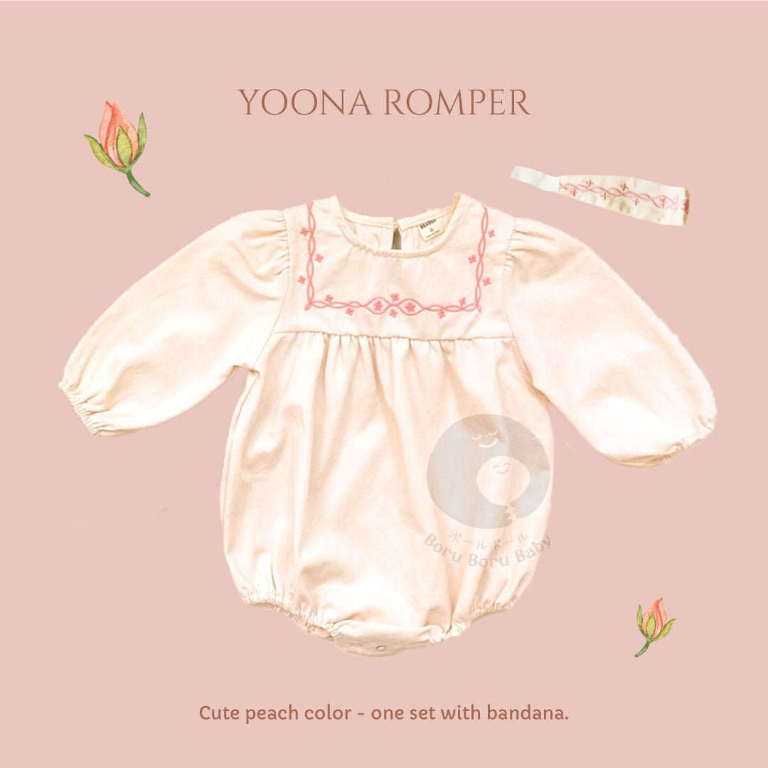 Peach Yoona Romper Dress