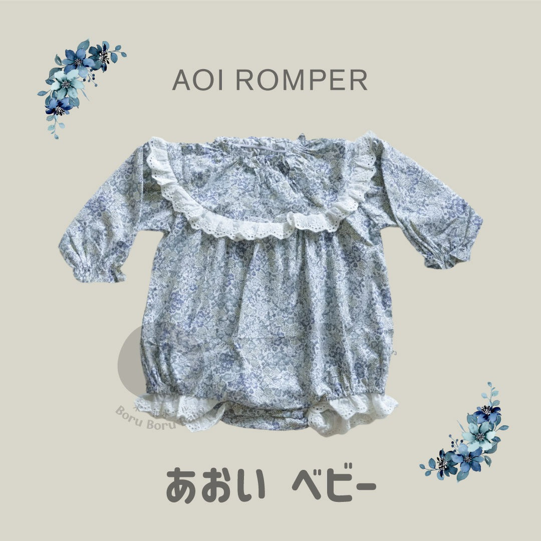 Aoi Romper - Dress Bayi Motif Bunga - Baju Anak Korean Japan Style