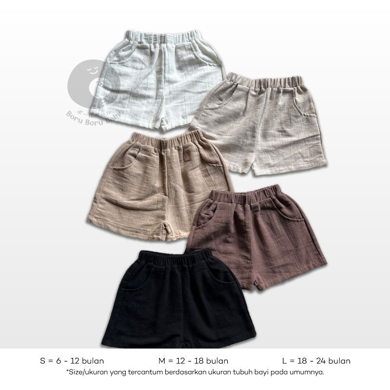 Baby Basic Short Pants - Celana Pendek Bayi Unisex - Celana Linen Bayi