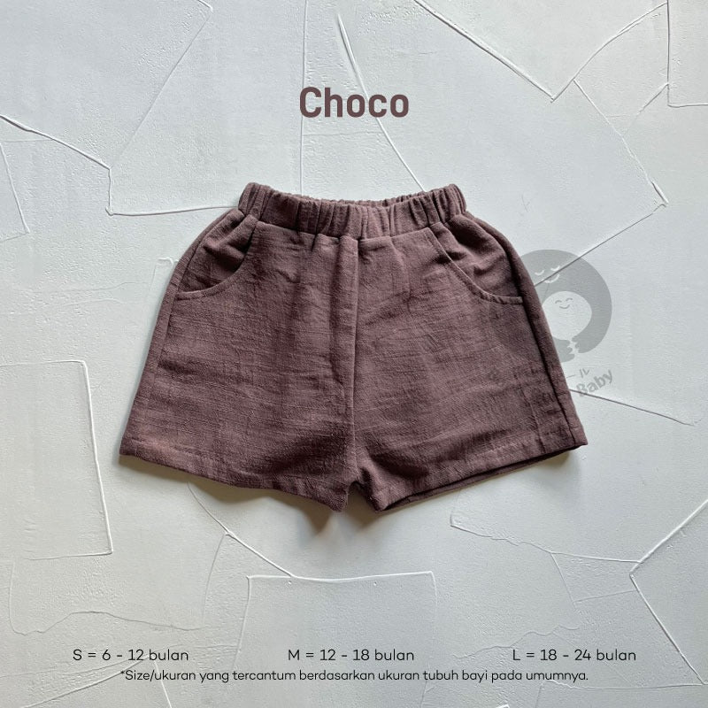 Baby Basic Short Pants - Celana Pendek Bayi Unisex - Celana Linen Bayi