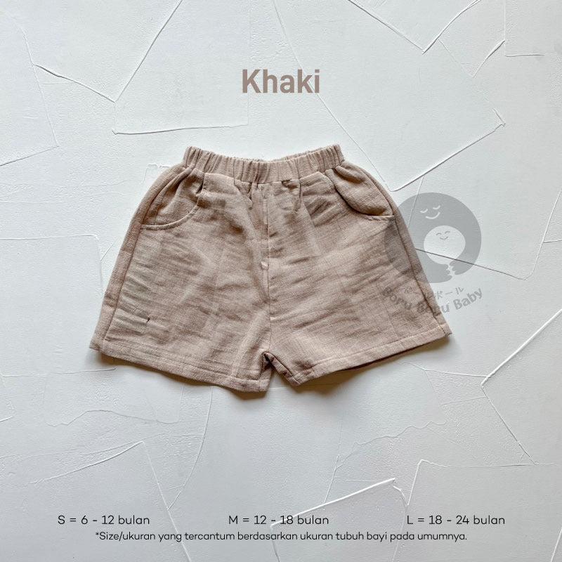 Baby Basic Short Pants - Celana Pendek Bayi Unisex - Celana Linen Bayi