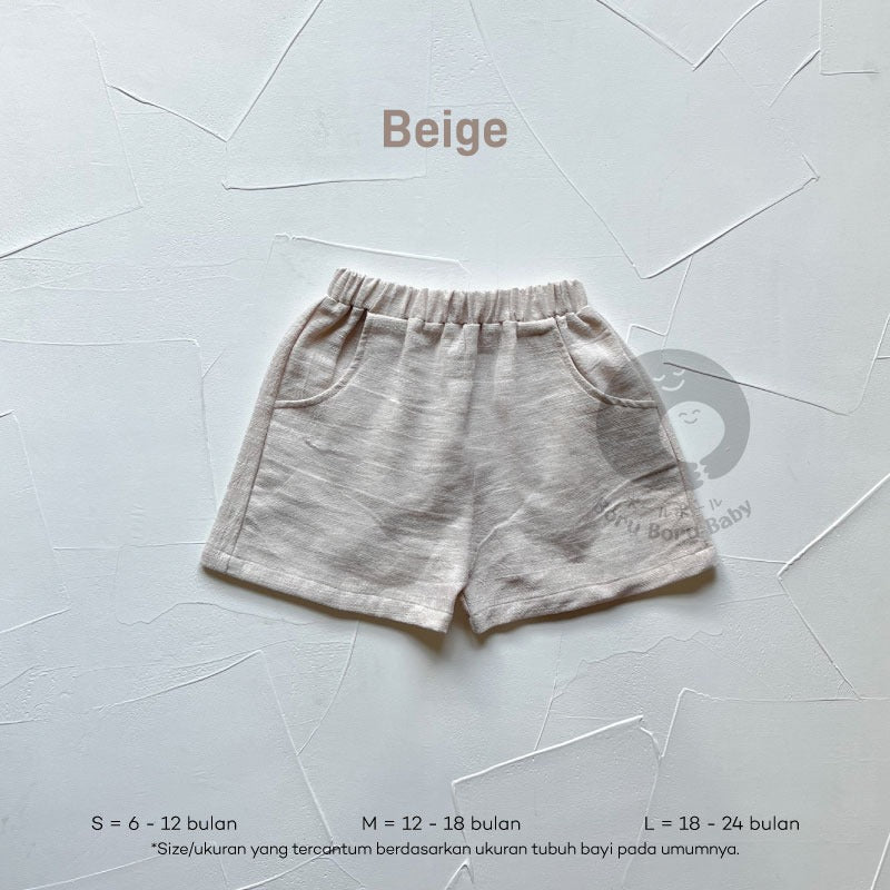 Baby Basic Short Pants - Celana Pendek Bayi Unisex - Celana Linen Bayi