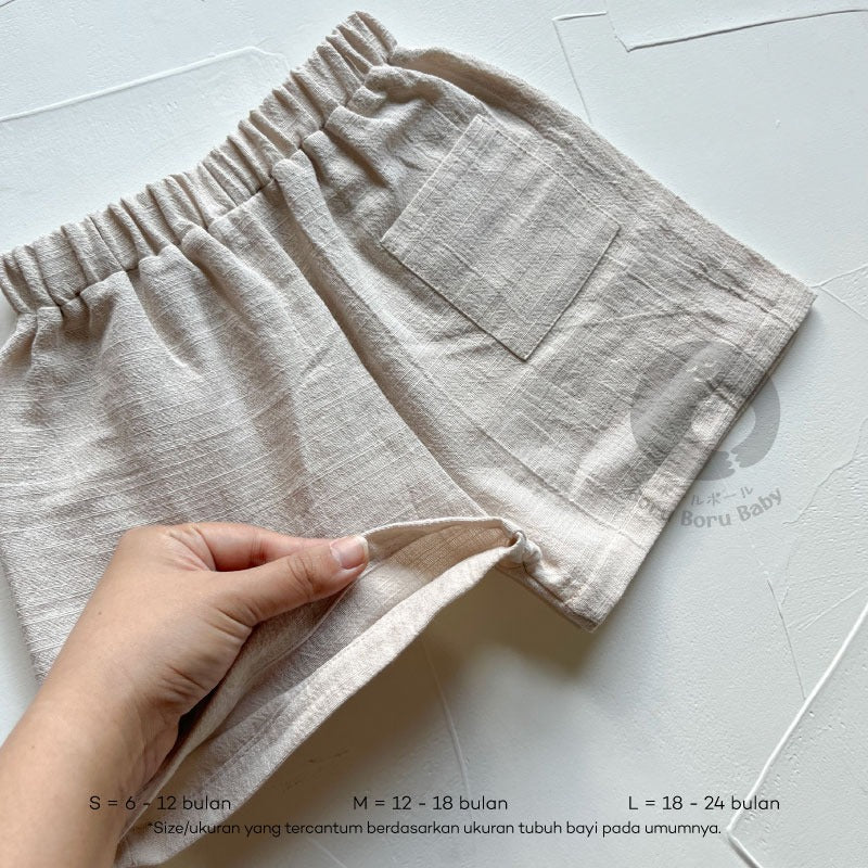 Baby Basic Short Pants - Celana Pendek Bayi Unisex - Celana Linen Bayi