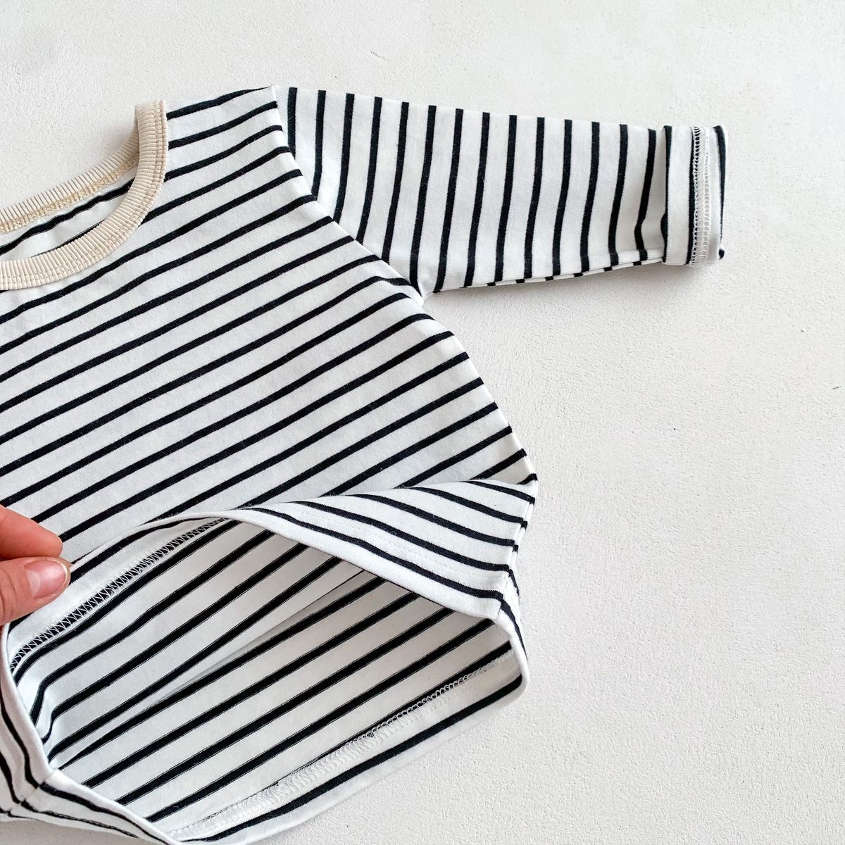 Baby Strip Shirt - Kaos Tangan Panjang Polos Stripe Bayi - Tshirt Long Sleeve Pattern Garis Mix Match