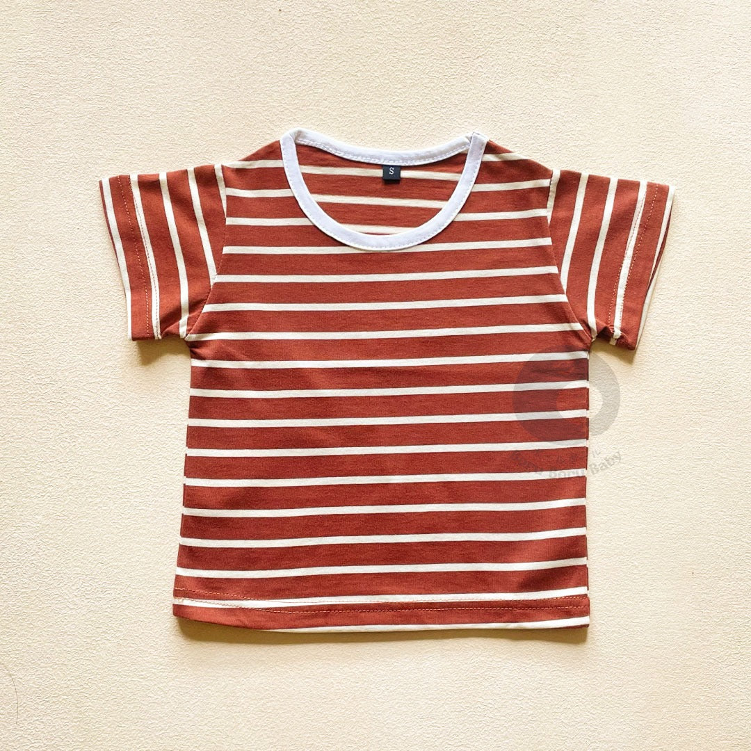 Baby Strip Shirt - Kaos Tangan Pendek Polos Stripe Bayi - Tshirt Short Sleeve Pattern Garis Mix Match