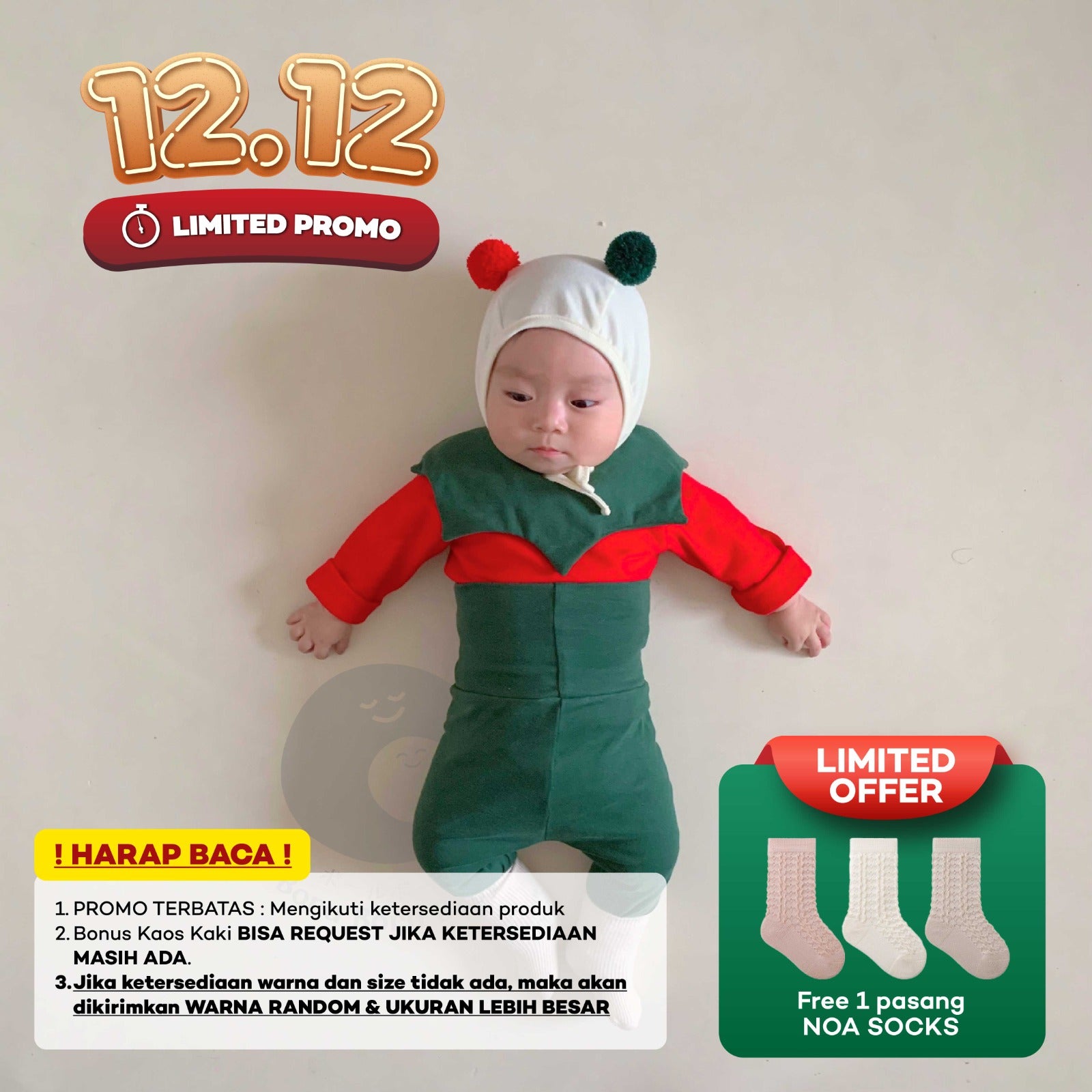 [12.12] Baju bayi natal - Christmas Elf romper - kostum natal bayi